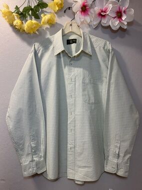 Eddie Bauer Light Green Plaid Long-Sleeve Shirt